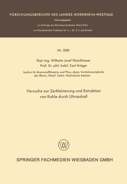 Versuche zur Zerkleinerung und Extraktion von Kohle durch Ultraschall