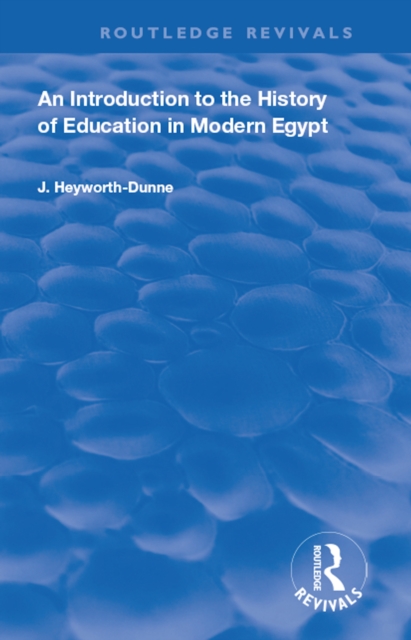 Introduction to the History of Education in Modern Egypt