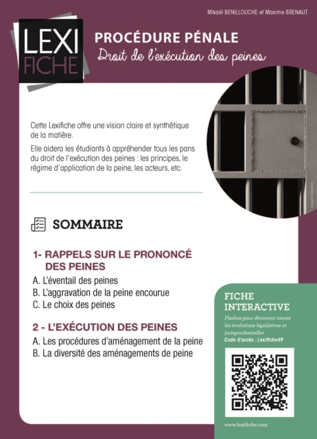 Procédure pénale - Droit de l'éxécution des peines