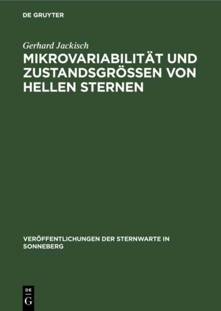 Mikrovariabilitat und Zustandsgroen von hellen Sternen