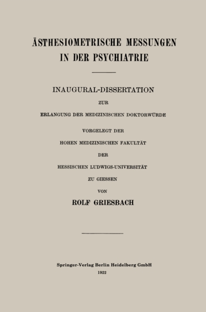 Ästhesiometrische Messungen in der Psychiatrie