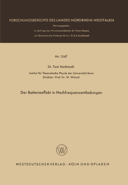 Der Batterieeffekt in Hochfrequenzentladungen