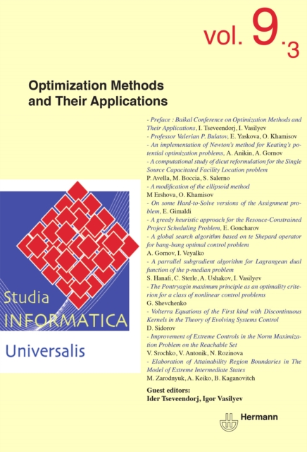 Studia Informatica Universalis n°9.3 : Optimization methods and their applications