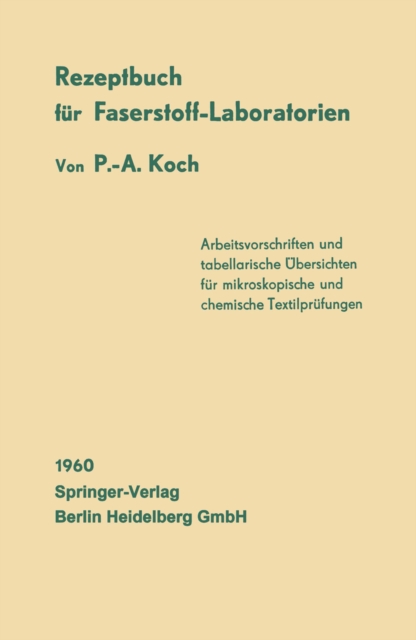Rezeptbuch für Faserstoff-Laboratorien