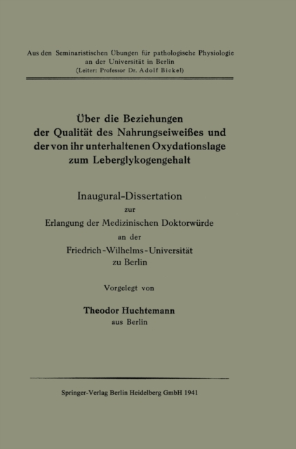 Über die Beziehungen der Qualität des Nahrungseiweißes und der von ihr unterhaltenen Oxydationslage zum Leberglykogengehalt