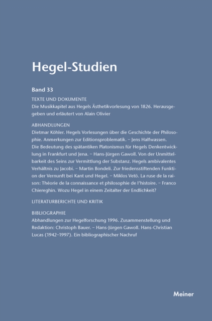 Hegel-Studien Band 33