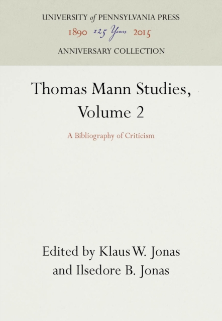 Thomas Mann Studies, Volume 2
