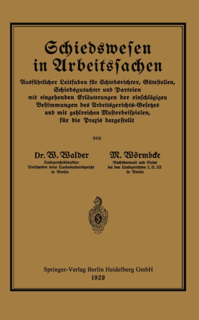Schiedswesen in Arbeitssachen