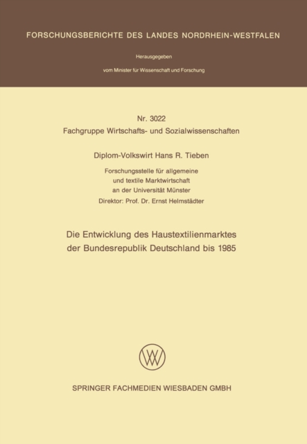 Die Entwicklung des Haustextilienmarktes der Bundesrepublik Deutschland bis 1985
