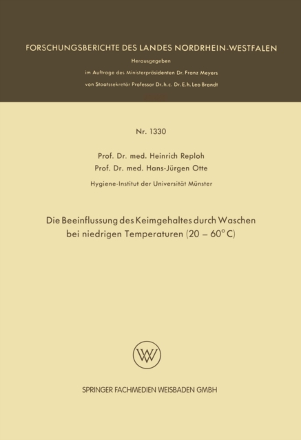 Die Beeinflussung des Keimgehaltes durch Waschen bei niedrigen Temperaturen (20–60°C)