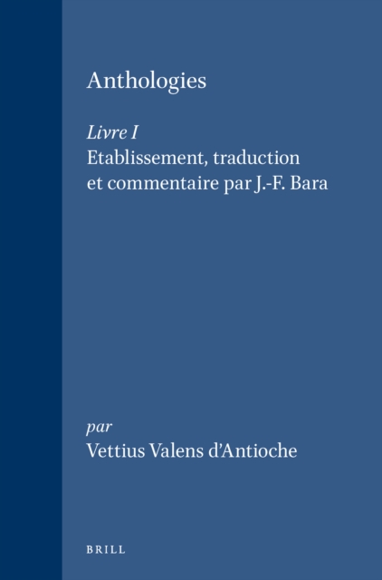 Anthologies - Livre I