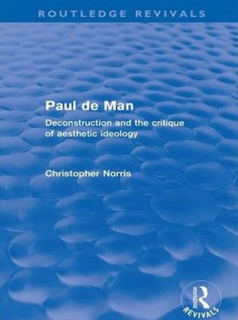 Paul de Man (Routledge Revivals)