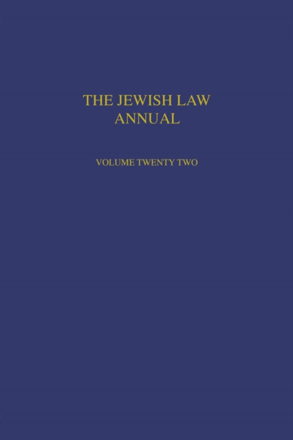 Jewish Law Annual Volume 22