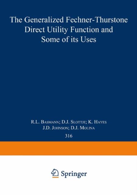 Generalized Fechner-Thurstone Direct Utility Function and Some of its Uses
