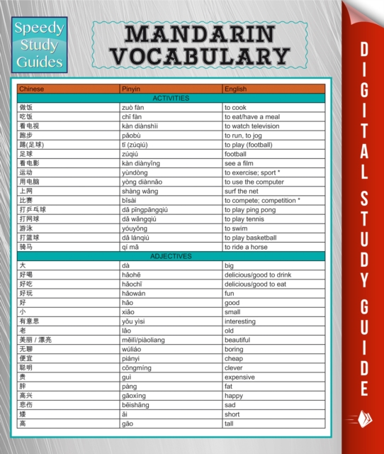 Mandarin Vocabulary (Speedy Language Study Guide)