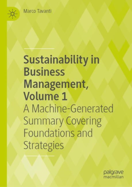Sustainability in Business Management, Volume 1