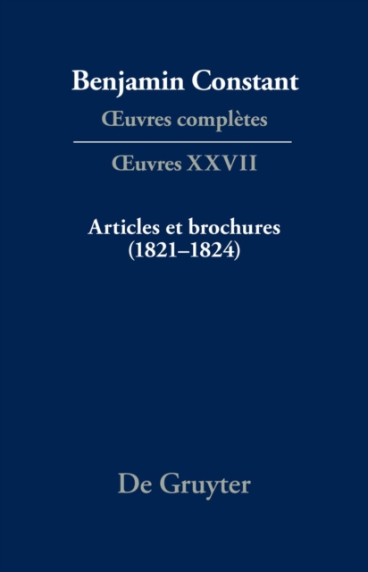 Articles et brochures (1821-1824)