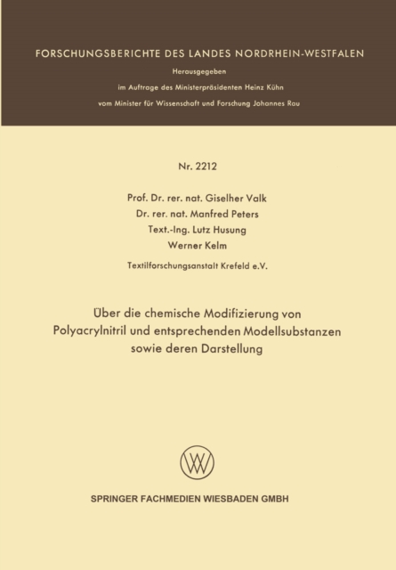 Über die chemische Modifizierung von Polyacrylnitril und entsprechenden Modellsubstanzen sowie deren Darstellung