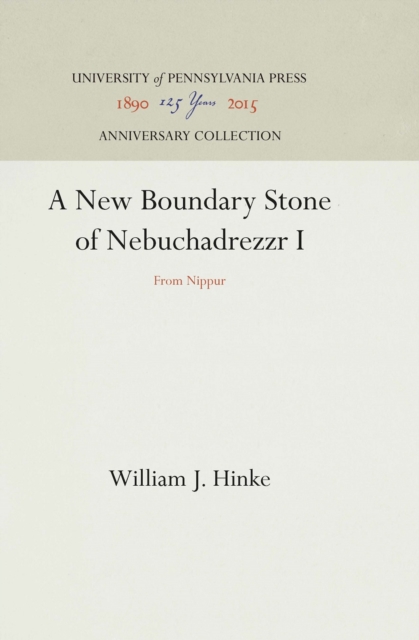 New Boundary Stone of Nebuchadrezzr I
