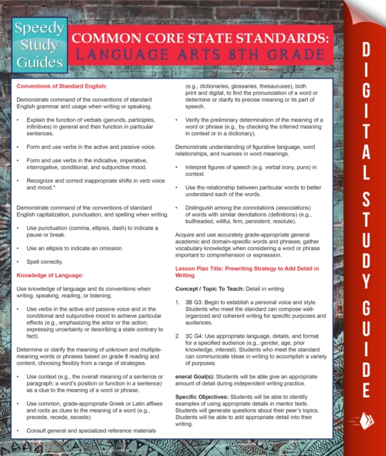 Common Core State Standards: Language Arts 8th Grade