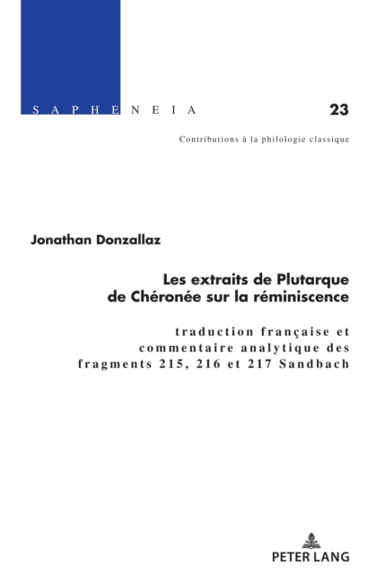 Les extraits de Plutarque de Chéronée sur la réminiscence