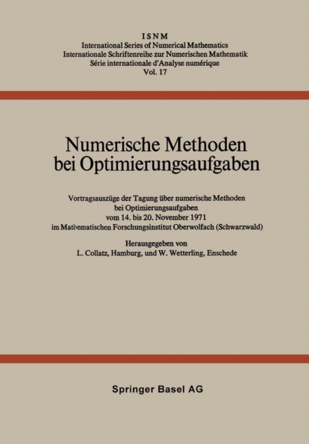 Numerische Methoden bei Optimierungsaufgaben