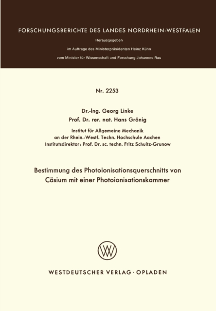 Bestimmung des Photoionisationsquerschnitts von Cäsium mit einer Photoionisationskammer
