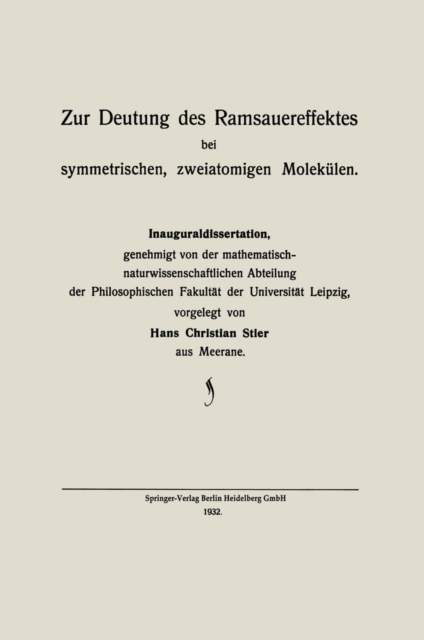 Zur Deutung des Ramsauereffektes bei symmetrischen, zweiatomigen Molekülen