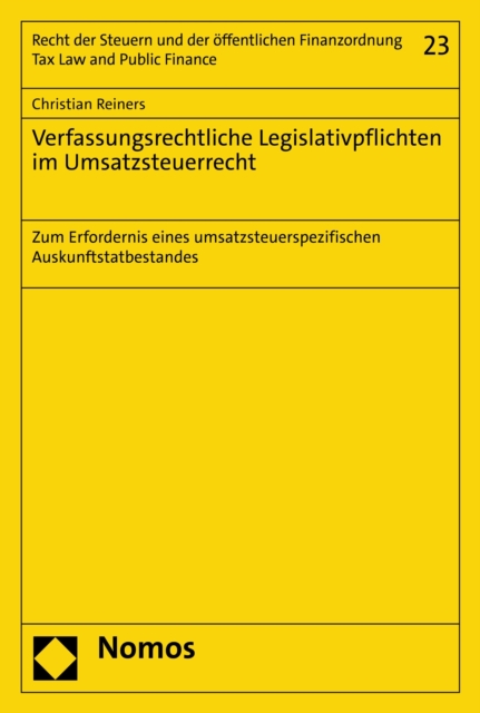 Verfassungsrechtliche Legislativpflichten im Umsatzsteuerrecht