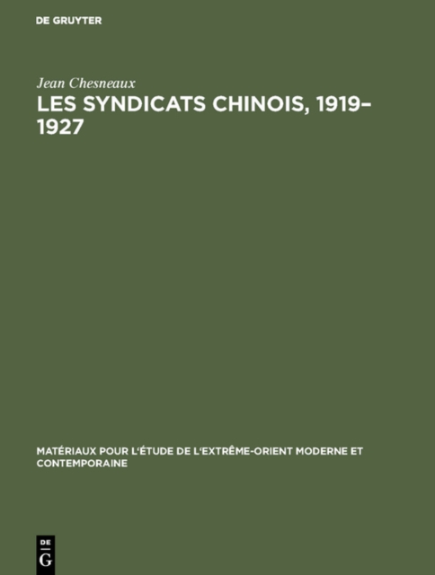 Les syndicats chinois, 1919–1927