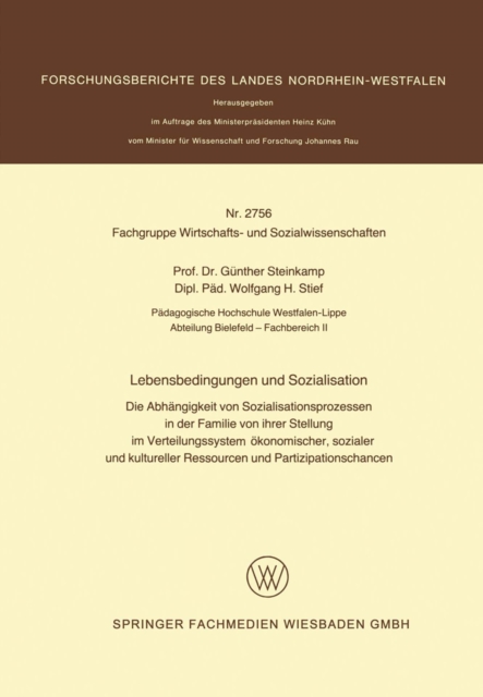 Lebensbedingungen und Sozialisation