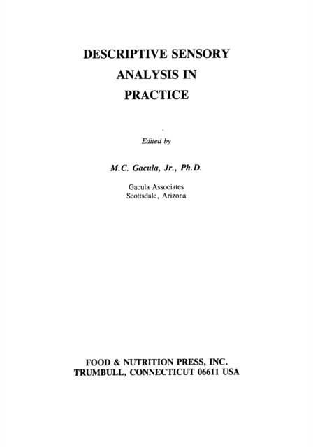 Descriptvie Sensory Analysis in Practice
