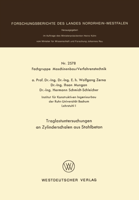 Traglastuntersuchungen an Zylinderschalen aus Stahlbeton