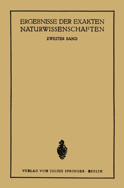 Ergebnisse der Exakten Naturwissenschaften