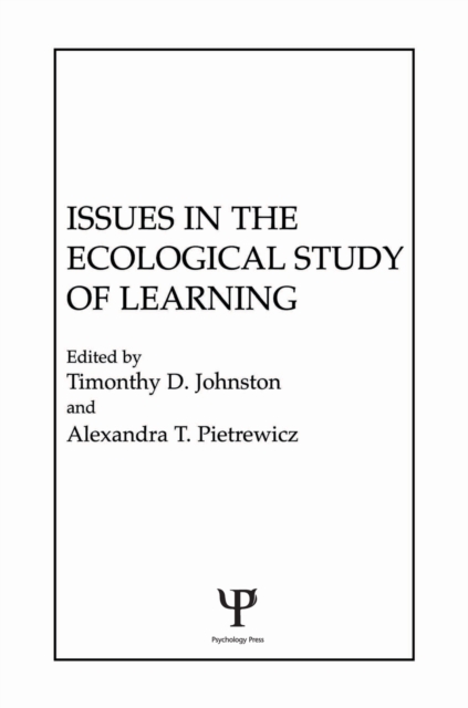 Issues in the Ecological Study of Learning