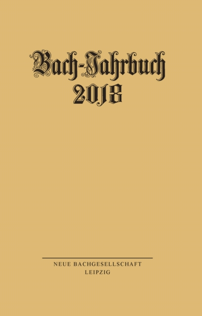 Bach-Jahrbuch 2018