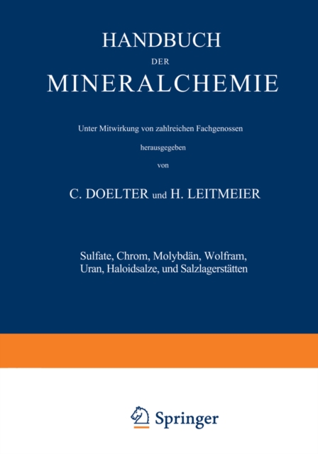 Sulfate, Chrom, Molybdän, Wolfram, Uran, Haloidsalze und Salzlagerstätten