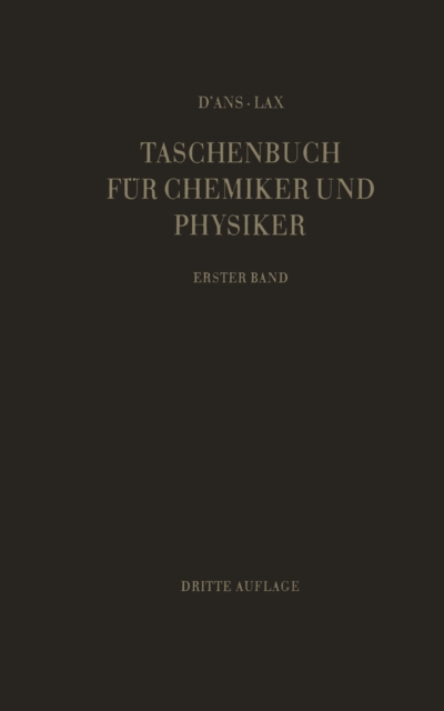 Taschenbuch für Chemiker und Physiker