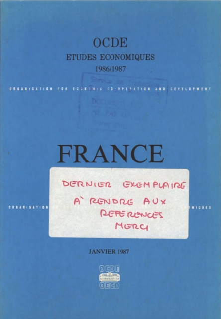 Etudes economiques de l'OCDE : France 1987