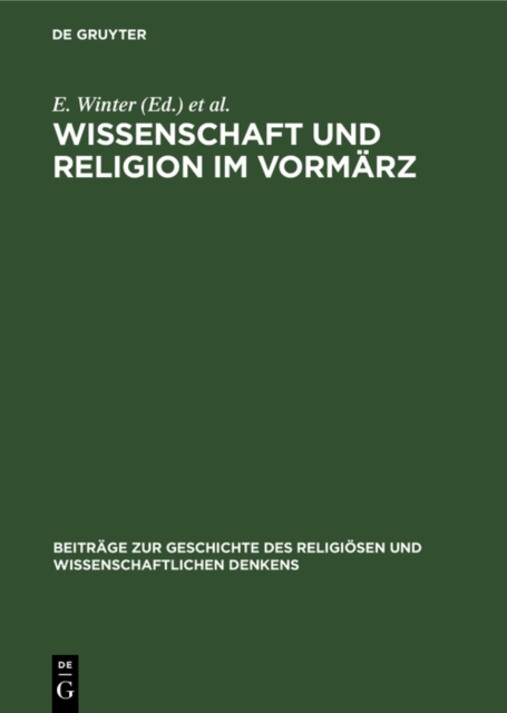 Wissenschaft und Religion im Vormarz