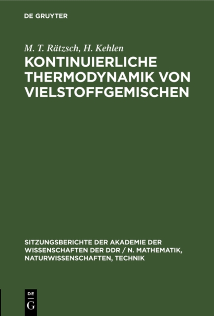 Kontinuierliche Thermodynamik von Vielstoffgemischen