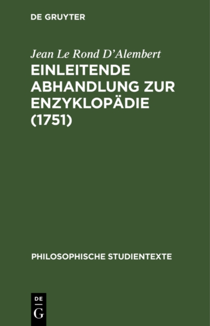 Einleitende Abhandlung zur Enzyklopadie (1751)