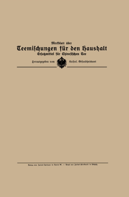 Merkblatt über Teemischungen für den Haushalt