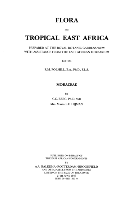 Flora of Tropical East Africa - Moraceae (1989)