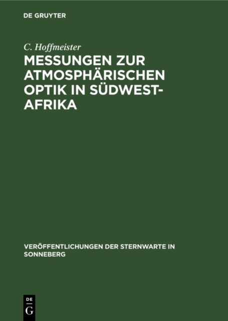 Messungen zur atmospharischen Optik in Sudwest-Afrika