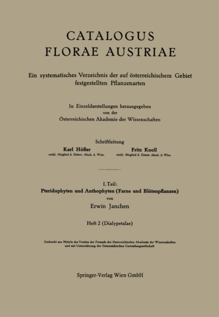 I. Teil: Pteridophyten und Anthophyten (Farne und Blütenpflanzen)