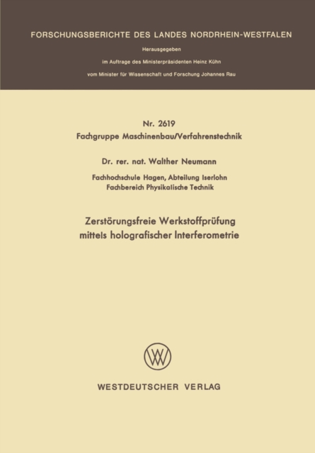 Zerstörungsfreie Werkstoffprüfung mittels holografischer Interferometrie