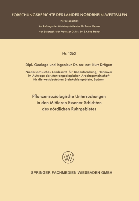 Pflanzensoziologische Untersuchungen in den mittleren Essener Schichten des nördlichen Ruhrgebietes