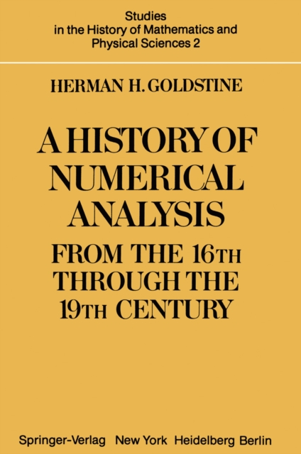 History of Numerical Analysis from the 16th through the 19th Century