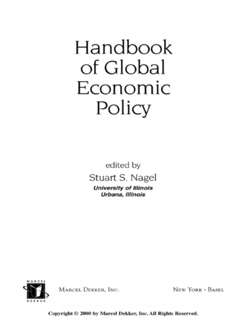 Handbook of Global Economic Policy